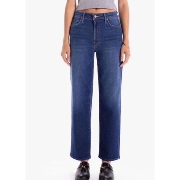 Mother Sz 32 Jeans Kick It Ankle Snipped In The Bud Blue New NWT - Picture 1 of 8